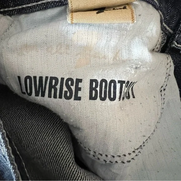 7 For All Mankind Low Rise Bootcut Jeans Sz 30 Classic Y2K Flare Flower Patch - Picture 5 of 11